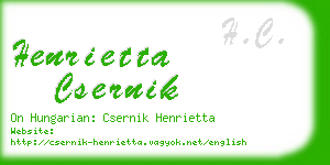 henrietta csernik business card